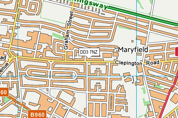 DD3 7NZ map - OS VectorMap District (Ordnance Survey)