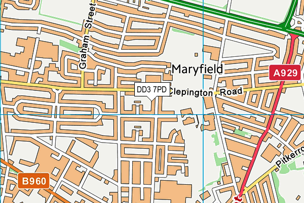 DD3 7PD map - OS VectorMap District (Ordnance Survey)