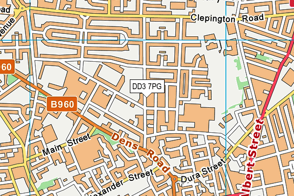DD3 7PG map - OS VectorMap District (Ordnance Survey)
