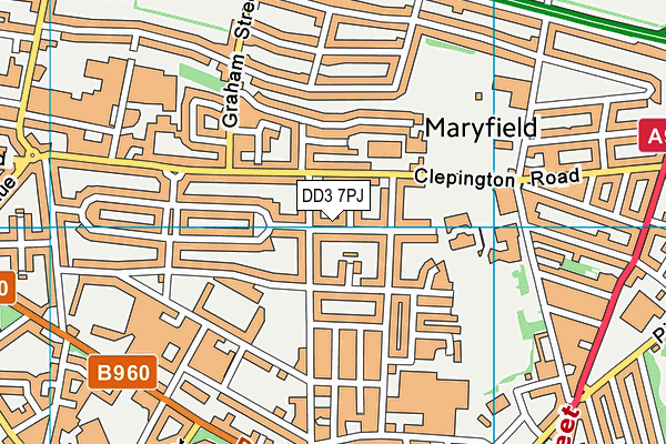 DD3 7PJ map - OS VectorMap District (Ordnance Survey)