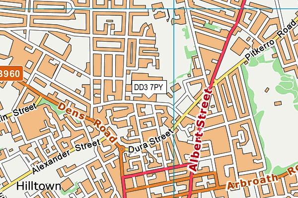 DD3 7PY map - OS VectorMap District (Ordnance Survey)