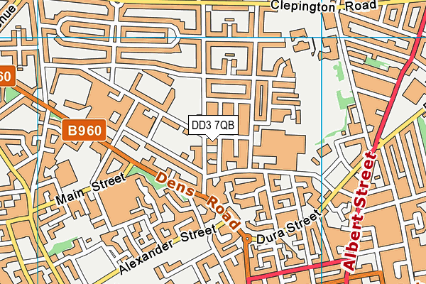 DD3 7QB map - OS VectorMap District (Ordnance Survey)