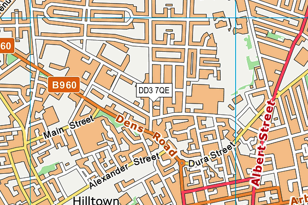 DD3 7QE map - OS VectorMap District (Ordnance Survey)