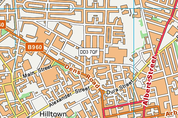 DD3 7QF map - OS VectorMap District (Ordnance Survey)