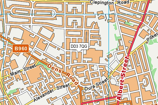 DD3 7QG map - OS VectorMap District (Ordnance Survey)