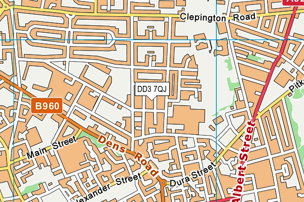 DD3 7QJ map - OS VectorMap District (Ordnance Survey)