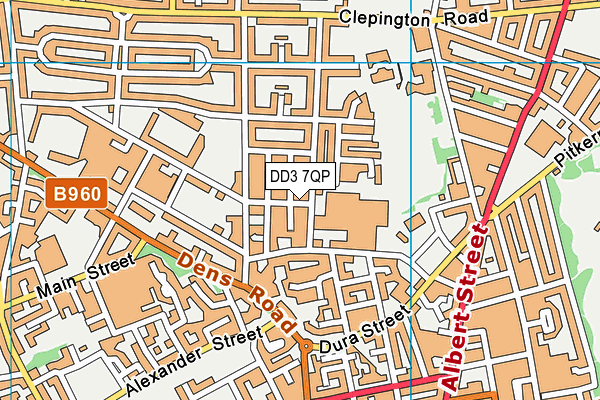 DD3 7QP map - OS VectorMap District (Ordnance Survey)