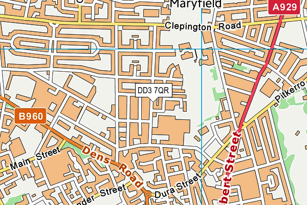 DD3 7QR map - OS VectorMap District (Ordnance Survey)