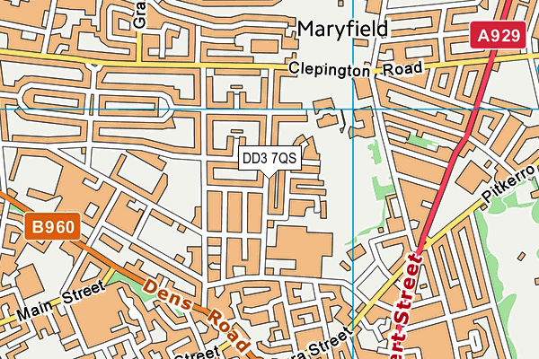 DD3 7QS map - OS VectorMap District (Ordnance Survey)