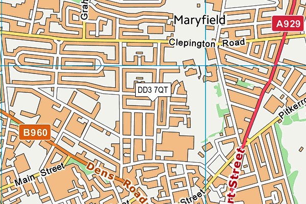 DD3 7QT map - OS VectorMap District (Ordnance Survey)