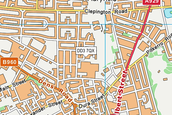 DD3 7QX map - OS VectorMap District (Ordnance Survey)