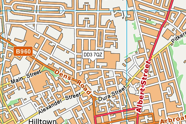 DD3 7QZ map - OS VectorMap District (Ordnance Survey)