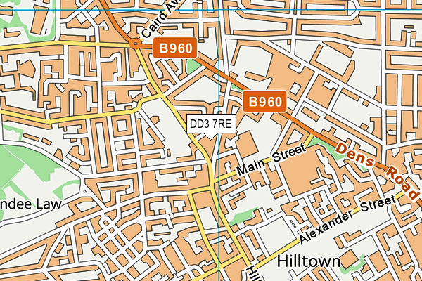 DD3 7RE map - OS VectorMap District (Ordnance Survey)