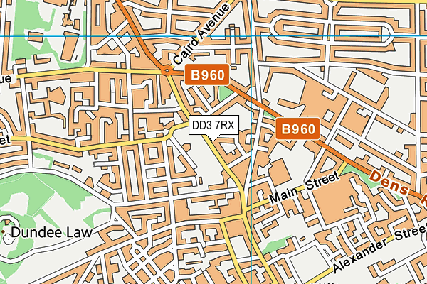 DD3 7RX map - OS VectorMap District (Ordnance Survey)