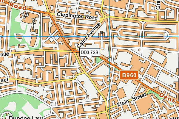 DD3 7SB map - OS VectorMap District (Ordnance Survey)