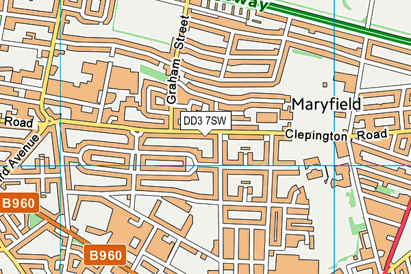 DD3 7SW map - OS VectorMap District (Ordnance Survey)