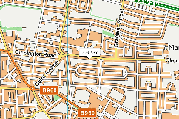 DD3 7SY map - OS VectorMap District (Ordnance Survey)