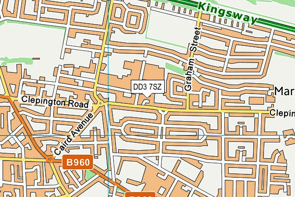 DD3 7SZ map - OS VectorMap District (Ordnance Survey)