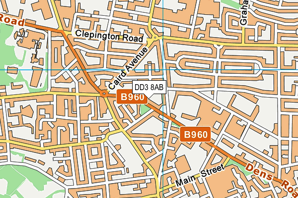DD3 8AB map - OS VectorMap District (Ordnance Survey)