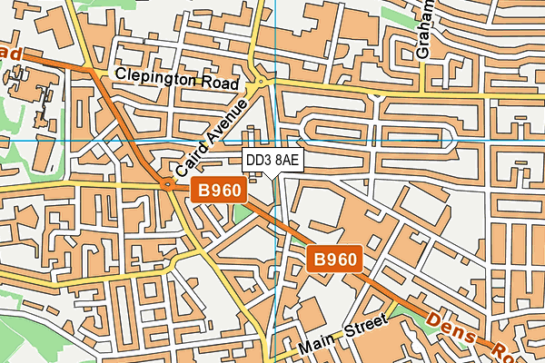 DD3 8AE map - OS VectorMap District (Ordnance Survey)