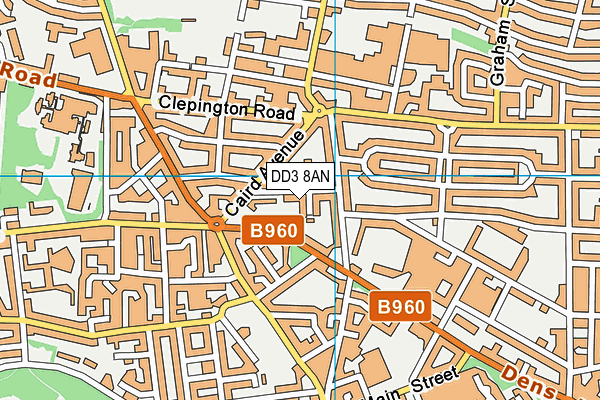 DD3 8AN map - OS VectorMap District (Ordnance Survey)