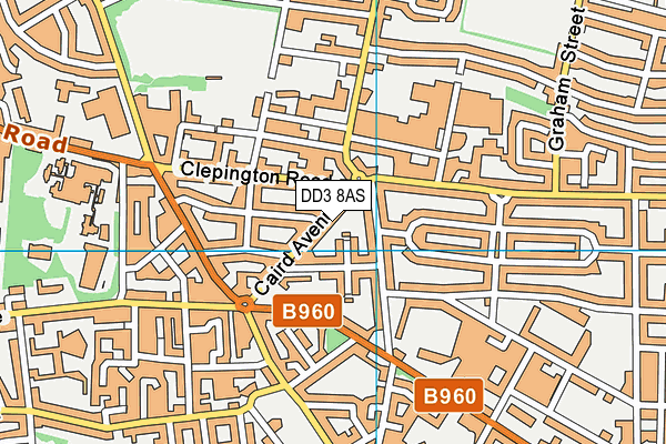 DD3 8AS map - OS VectorMap District (Ordnance Survey)