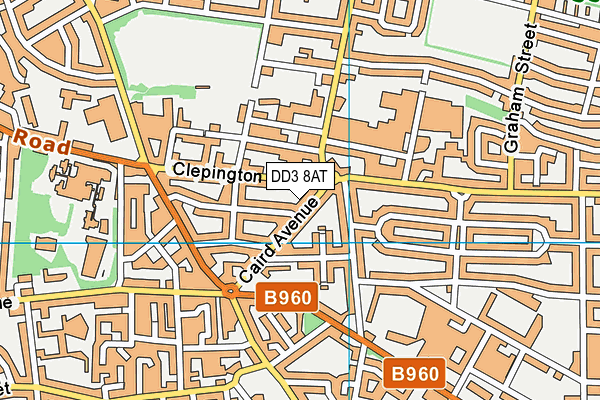 DD3 8AT map - OS VectorMap District (Ordnance Survey)