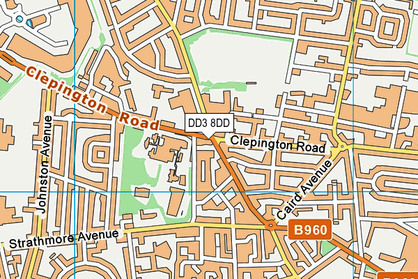 DD3 8DD map - OS VectorMap District (Ordnance Survey)