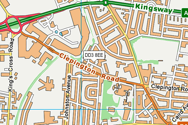 DD3 8EE map - OS VectorMap District (Ordnance Survey)