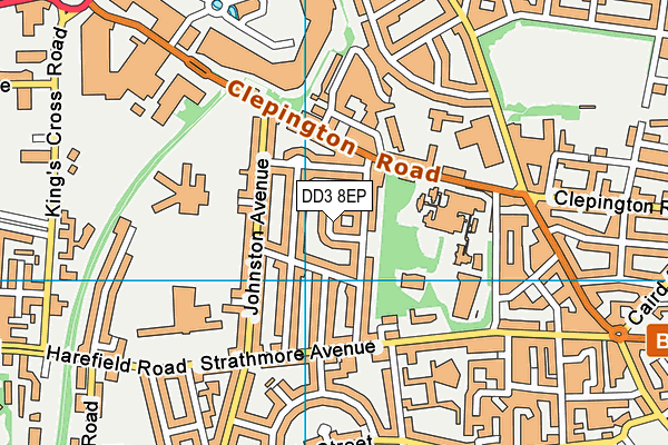 DD3 8EP map - OS VectorMap District (Ordnance Survey)