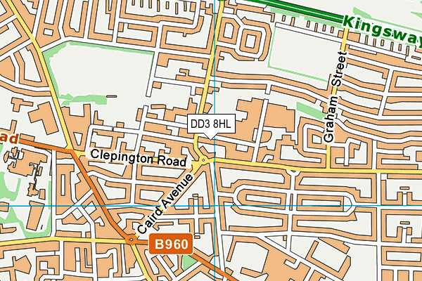 DD3 8HL map - OS VectorMap District (Ordnance Survey)
