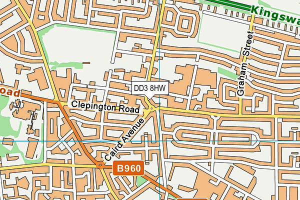 DD3 8HW map - OS VectorMap District (Ordnance Survey)