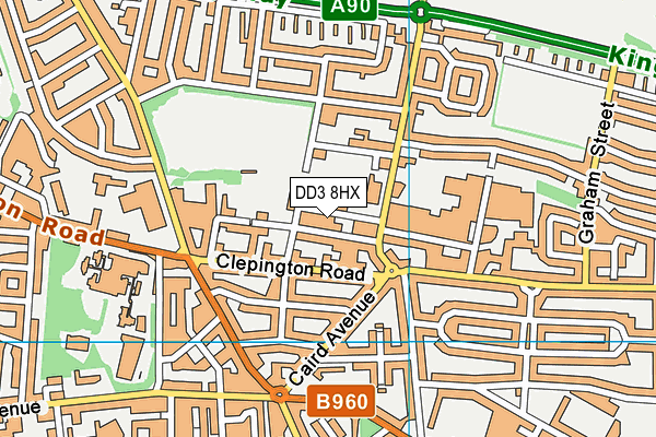 DD3 8HX map - OS VectorMap District (Ordnance Survey)