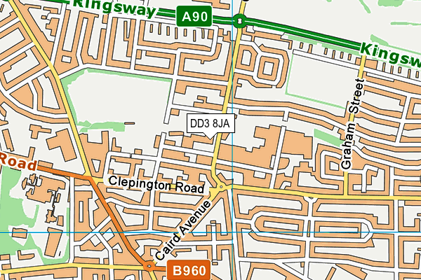 DD3 8JA map - OS VectorMap District (Ordnance Survey)
