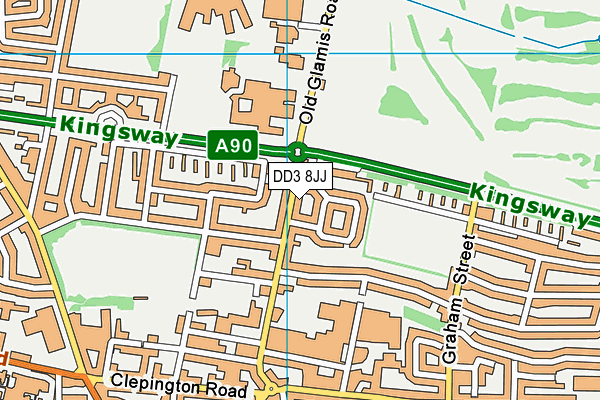 DD3 8JJ map - OS VectorMap District (Ordnance Survey)