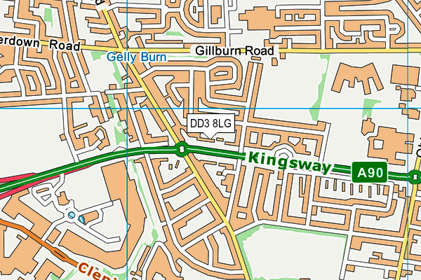 DD3 8LG map - OS VectorMap District (Ordnance Survey)