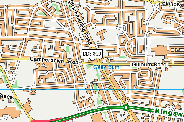 DD3 8QJ map - OS VectorMap District (Ordnance Survey)