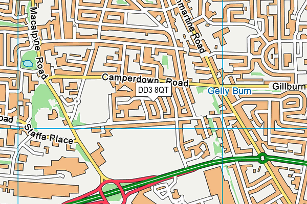 DD3 8QT map - OS VectorMap District (Ordnance Survey)