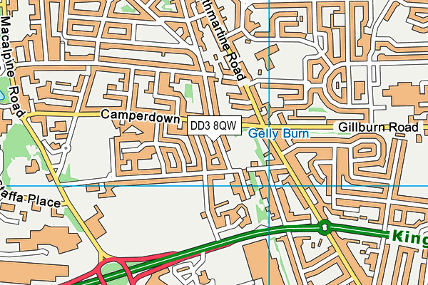 DD3 8QW map - OS VectorMap District (Ordnance Survey)