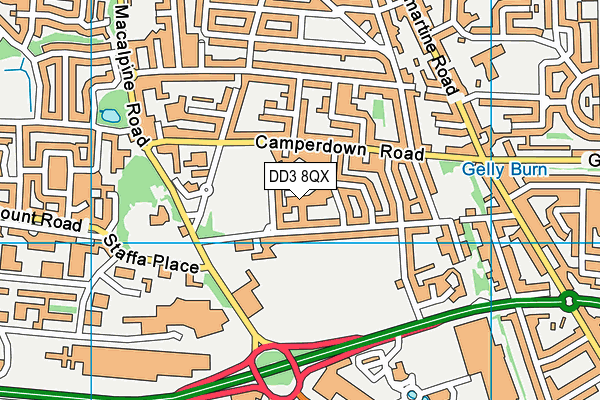 DD3 8QX map - OS VectorMap District (Ordnance Survey)