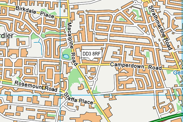 DD3 8RF map - OS VectorMap District (Ordnance Survey)