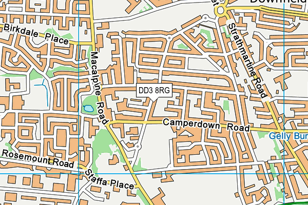 DD3 8RG map - OS VectorMap District (Ordnance Survey)