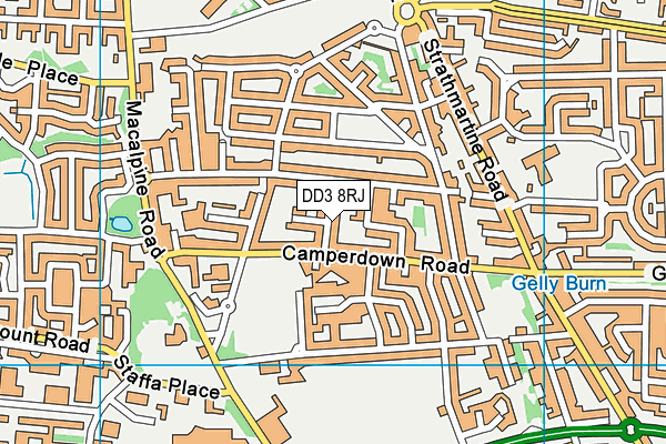 DD3 8RJ map - OS VectorMap District (Ordnance Survey)