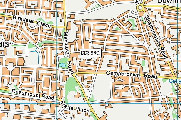 DD3 8RQ map - OS VectorMap District (Ordnance Survey)