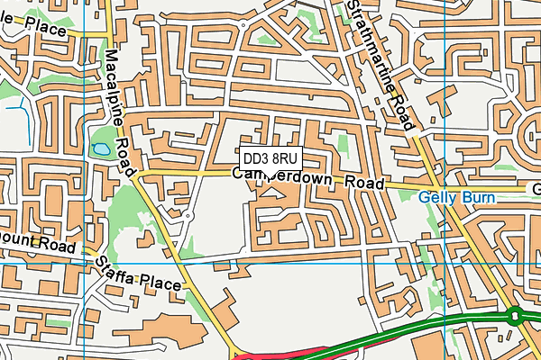DD3 8RU map - OS VectorMap District (Ordnance Survey)