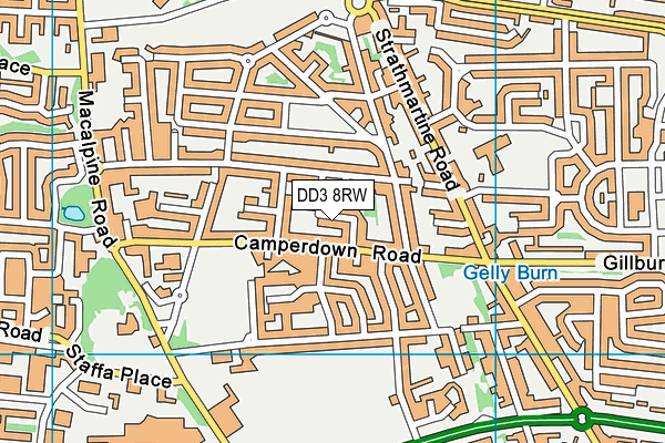DD3 8RW map - OS VectorMap District (Ordnance Survey)