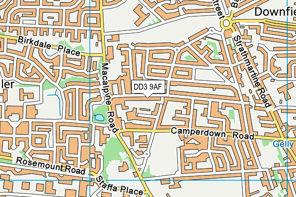 DD3 9AF map - OS VectorMap District (Ordnance Survey)