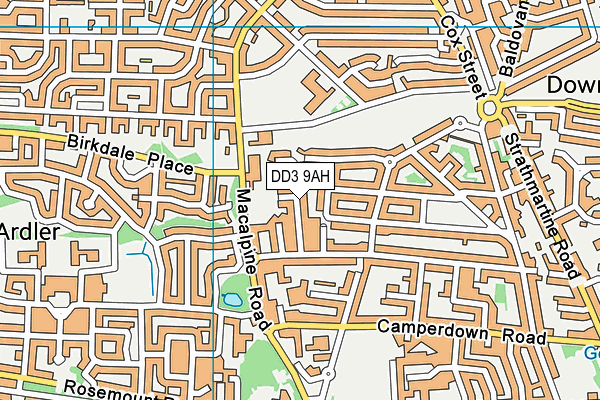 DD3 9AH map - OS VectorMap District (Ordnance Survey)