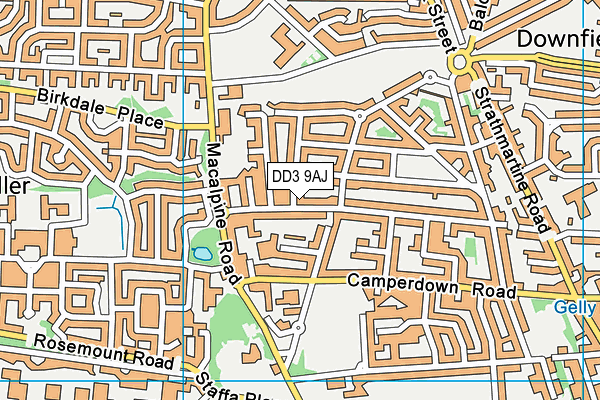 DD3 9AJ map - OS VectorMap District (Ordnance Survey)