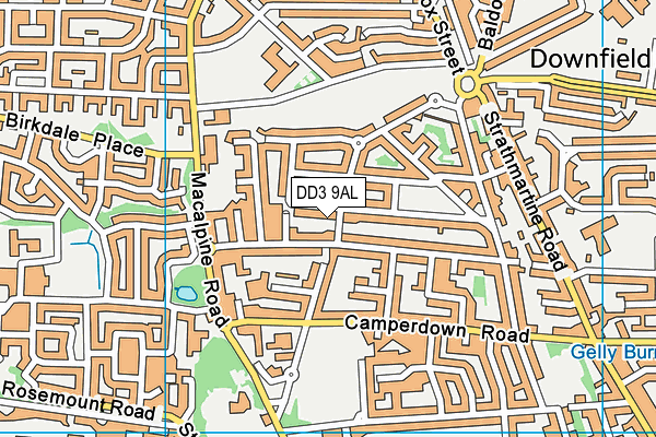 DD3 9AL map - OS VectorMap District (Ordnance Survey)